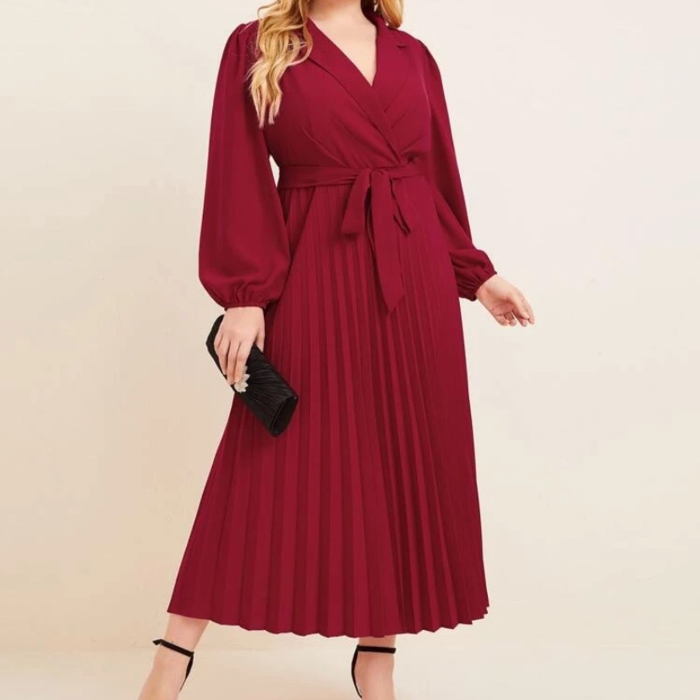 NWT Red Formal Long Sleeve Dress